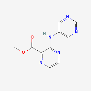 molecular formula C10H9N5O2 B8389930 3-(Pyrimidin-5-ylamino)-pyrazine-2-carboxylic acid methyl ester 