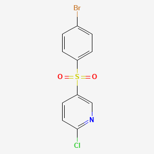 molecular formula C11H7BrClNO2S B8389959 5-((4-Bromophenyl)sulfonyl)-2-chloropyridine 