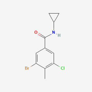 molecular formula C11H11BrClNO B8390026 3-Bromo-5-chloro-N-cyclopropyl-4-methylbenzamide CAS No. 515135-59-8