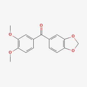 molecular formula C16H14O5 B8390068 3,4-Dimethoxy-3',4'-methylenedioxybenzophenone 
