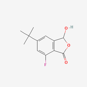molecular formula C12H13FO3 B8390080 5-tert-Butyl-7-fluoro-3-hydroxy-3H-isobenzofuran-1-one 