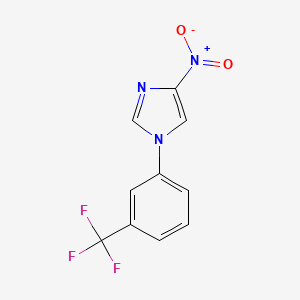 molecular formula C10H6F3N3O2 B8390098 4-nitro-1-{3-(trifluoromethyl)phenyl}-1H-imidazole 