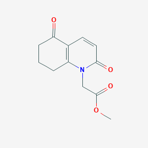 molecular formula C12H13NO4 B8390130 1-Methoxycarbonylmethyl-7,8-dihydro-2,5(1H,6H)-quinolinedione 