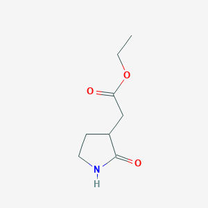 molecular formula C8H13NO3 B8390202 Ethyl 2-(2-oxopyrrolidin-3-yl)acetate 