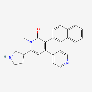 molecular formula C25H23N3O B8390219 1-methyl-3-naphthalen-2-yl-6-pyrrolidin-3-yl-1H-[4,4']bipyridinyl-2-one 