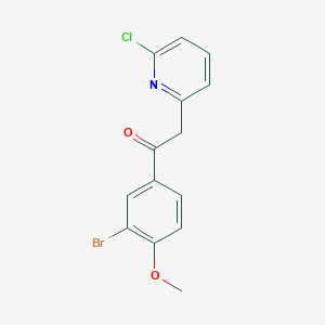 molecular formula C14H11BrClNO2 B8390234 1-(3-Bromo-4-methoxyphenyl)-2-(6-chloro-2-pyridinyl)ethanone 