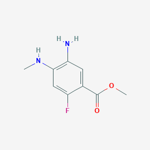 molecular formula C9H11FN2O2 B8390303 5-Amino-2-fluoro-4-methylamino-benzoic acid methyl ester 