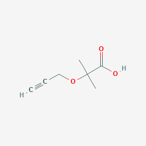 molecular formula C7H10O3 B8390441 2-Methyl-2-(2-propynyloxy)-propanoic acid 