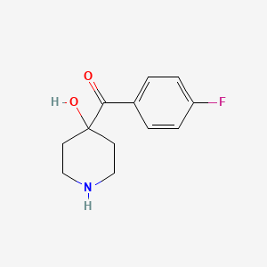 molecular formula C12H14FNO2 B8390473 4-(p-Fluorobenzoyl)-4-hydroxy-piperidine 