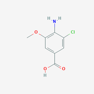 molecular formula C8H8ClNO3 B8390499 4-Amino-3-chloro-5-methoxybenzoic acid 