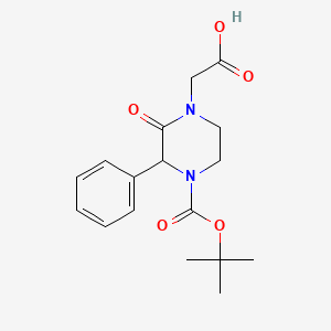 molecular formula C17H22N2O5 B8390516 2-(4-(Tert-butoxycarbonyl)-2-oxo-3-phenylpiperazin-1-yl)acetic acid 