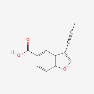 molecular formula C12H8O3 B8390611 3-Prop-1-ynyl-1-benzofuran-5-carboxylic acid 