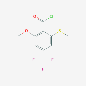 molecular formula C10H8ClF3O2S B8390626 2-Methoxy-6-methylsulfanyl-4-trifluoromethyl-benzoyl chloride 