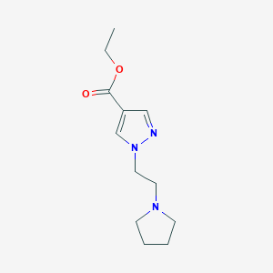 molecular formula C12H19N3O2 B8390632 1-(2-pyrrolidin-1-yl-ethyl)-1H-pyrazole-4-carboxylic acid ethyl ester 