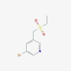 molecular formula C8H10BrNO2S B8390654 3-Bromo-5-[(ethylsulfonyl)methyl]pyridine 
