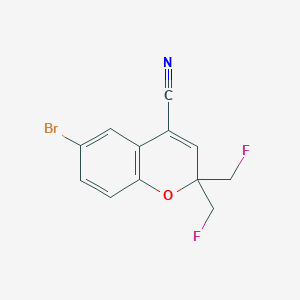 molecular formula C12H8BrF2NO B8390675 6-bromo-4-cyano-2,2-bis(fluoromethyl)-2H-1-benzopyran 