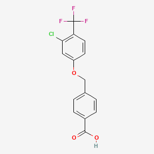 molecular formula C15H10ClF3O3 B8390688 4-[[3-Chloro-4-(trifluoromethyl)phenoxy]methyl]benzoic acid 