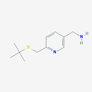 molecular formula C11H18N2S B8390743 3-Aminomethyl-6-(tert-butylthio)methyl-pyridine 