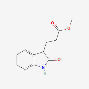 molecular formula C12H13NO3 B8390822 Methyl 3-(2-oxoindolin-3-yl)propanoate 