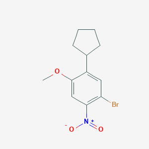 molecular formula C12H14BrNO3 B8390825 1-Bromo-5-cyclopentyl-4-methoxy-2-nitrobenzene 