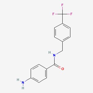 molecular formula C15H13F3N2O B8390882 4-Amino-N-(4-(trifluoromethyl)benzyl)benzamide 