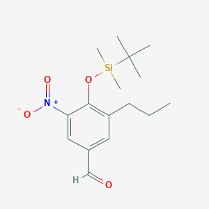 molecular formula C16H25NO4Si B8390949 4-(Tert-butyldimethylsilyloxy)-3-nitro-5-propylbenzaldehyde 