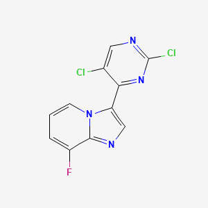 molecular formula C11H5Cl2FN4 B8390976 3-(2,5-Dichloropyrimidin-4-yl)-8-fluoroimidazo[1,2-a]pyridine 