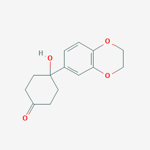 molecular formula C14H16O4 B8390983 4-(1,4-Benzodioxan-6-yl)-4-hydroxycyclohexanone 