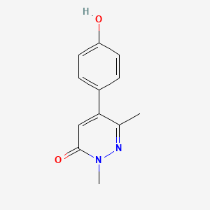 molecular formula C12H12N2O2 B8391023 5-(4-Hydroxy-phenyl)-2,6-dimethyl-2H-pyridazin-3-one 