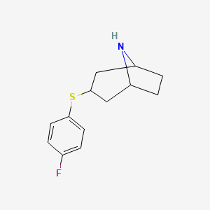 molecular formula C13H16FNS B8391104 3-(4-Fluorophenylsulfanyl)-8-azabicyclo-(3.2.1)-octane 