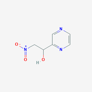 molecular formula C6H7N3O3 B8391192 2-Nitro-1-pyrazin-2-yl-ethanol 