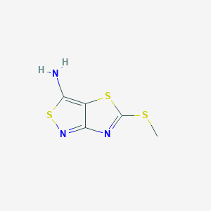 molecular formula C5H5N3S3 B8391219 3-Amino-5-methylmercapto-thiazolo-(4,5-c)-isothiazole 