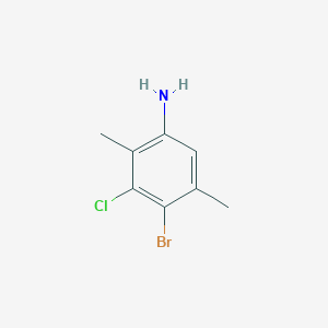 molecular formula C8H9BrClN B8391228 4-Bromo-3-chloro-2,5-dimethylaniline 