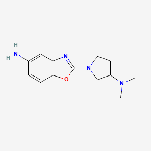 molecular formula C13H18N4O B8391294 2-(3-Dimethylamino-pyrrolidin-1-yl)-benzooxazol-5-ylamine 