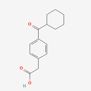 molecular formula C15H18O3 B8391300 (4-Cyclohexylcarbonylphenyl) acetic acid 
