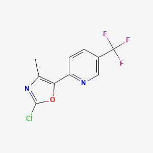 molecular formula C10H6ClF3N2O B8391302 2-Chloro-4-methyl-5-(5-(trifluoromethyl)pyridin-2-yl)oxazole 