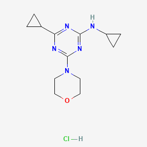 molecular formula C13H20ClN5O B8391305 1,3,5-Triazin-2-amine, N,4-dicyclopropyl-6-(4-morpholinyl)-, monohydrochloride CAS No. 148296-15-5