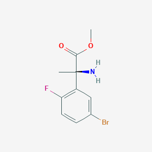 molecular formula C10H11BrFNO2 B8391316 (R)-methyl 2-amino-2-(5-bromo-2-fluorophenyl)propanoate 