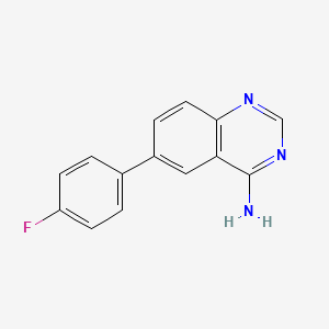 molecular formula C14H10FN3 B8391317 4-Amino-6-(4-fluorophenyl)-quinazoline 