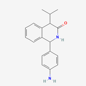 molecular formula C18H20N2O B8391373 1,4-Dihydro-1-(4-aminophenyl)-4-(1-methylethyl)-3(2H)-isoquinolinone CAS No. 40119-27-5