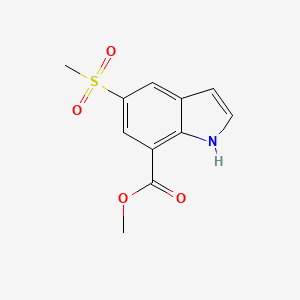 molecular formula C11H11NO4S B8391398 methyl 5-(methanesulfonyl)-1H-indole-7-carboxylate 