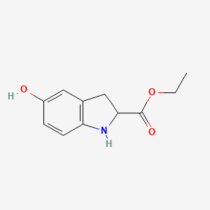 molecular formula C11H13NO3 B8391420 5-Hydroxyindoline-2-carboxylic acid ethyl ester 