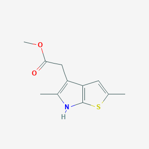 molecular formula C11H13NO2S B8391428 methyl 2-(2,5-dimethyl-6H-thieno[2,3-b]pyrrol-4-yl)acetate 