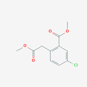 molecular formula C11H11ClO4 B8391605 4-Chloro-2-methoxycarbonyl-phenyl acetic acid methyl ester 