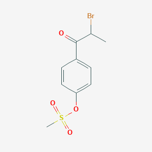 molecular formula C10H11BrO4S B8391618 4-(2-Bromopropionyl)phenyl methanesulfonate 