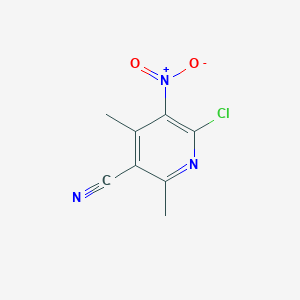 molecular formula C8H6ClN3O2 B8391787 6-Chloro-2,4-dimethyl-5-nitronicotinonitrile 