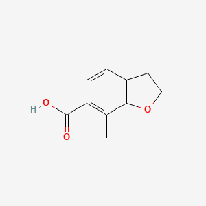 molecular formula C10H10O3 B8391817 7-Methyl-2,3-dihydro-1-benzofuran-6-carboxylic acid 