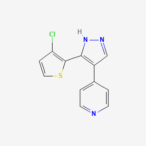 molecular formula C12H8ClN3S B8391848 4-(3-(3-chloro-2-thienyl)-1H-pyrazol-4-yl)pyridine 