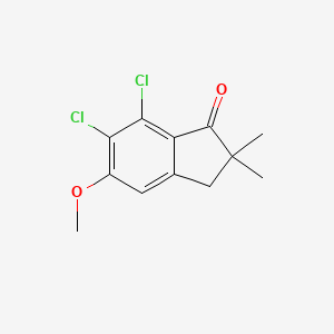 molecular formula C12H12Cl2O2 B8391849 2,2-Dimethyl-5-methoxy-6,7-dichloro-1-indanone 