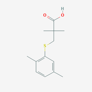 molecular formula C13H18O2S B8391920 3-(2,5-Dimethylphenylthio)pivalic acid 